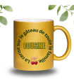 Mug Pailleté Or « Cousine : La Cerise sur le Gâteau » – Cadeau Famille Chic