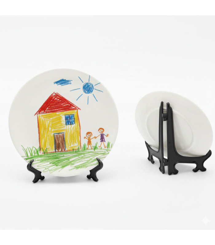 L'Assiette Chef-d'Œuvre : Assiette Personnalisée avec Dessin d'Enfant (27 cm)
