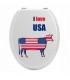 Sticker original avec vache et drapeau americain pour abattant wc