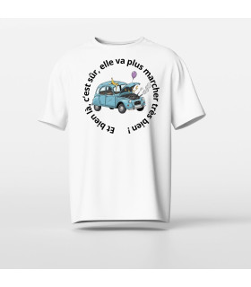 tee shirt rigolo hommage 2 CV cassée