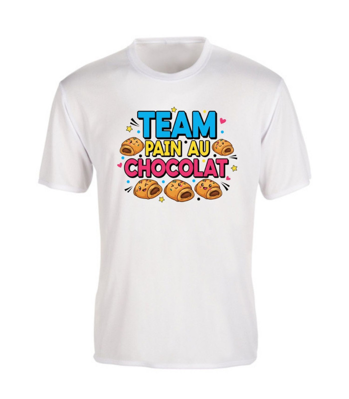 T-shirt Humour "Team Pain au Chocolat" - Toucher Coton 190g