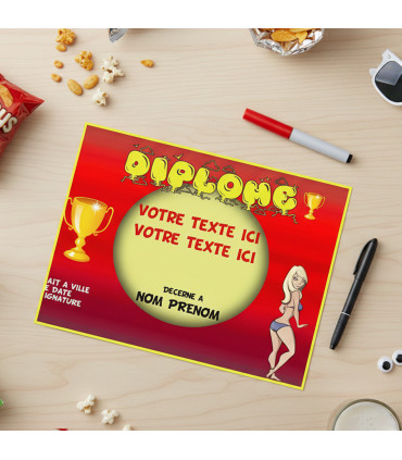 diplome personnalisé rigolo