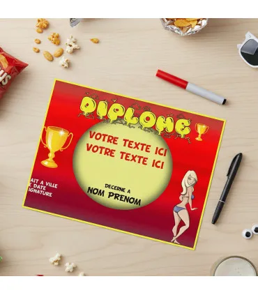 diplome personnalisé rigolo
