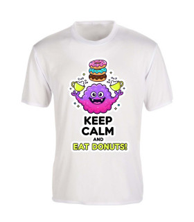 tee shirt keep calm and eat donuts