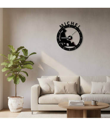 décoration murale horloge pecheur