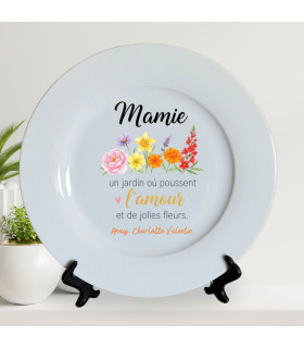 Assiette Décorative Personnalisée "Le Jardin de Mamie"