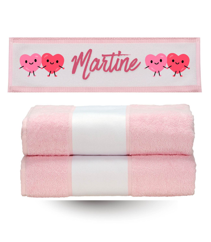 Drap de bain Rose Poudré à personnaliser (70x140 cm)
