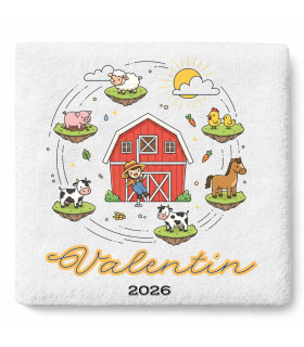 serviette personnalisee theme ferme