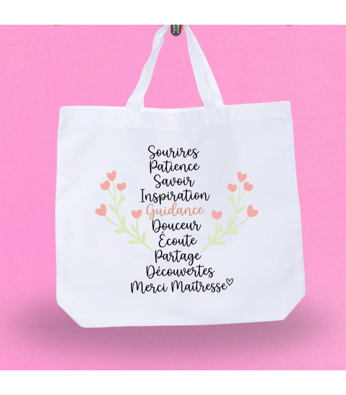 Sac Tote Bag Maîtresse "Liste de Remerciements"