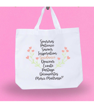Sac Tote Bag Maîtresse "Liste de Remerciements"