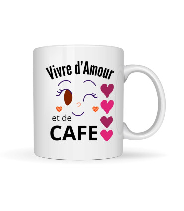 mug vivre d'amour et de café