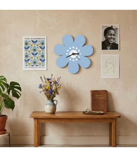 horloge originale fleur bleue