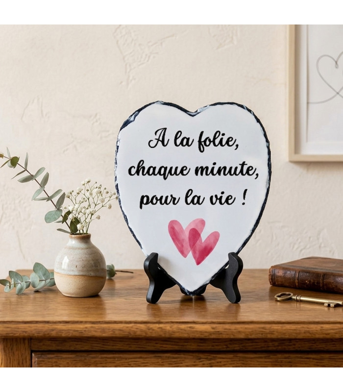 Ardoise Cœur Personnalisée – Photo et Texte – Impression Française
