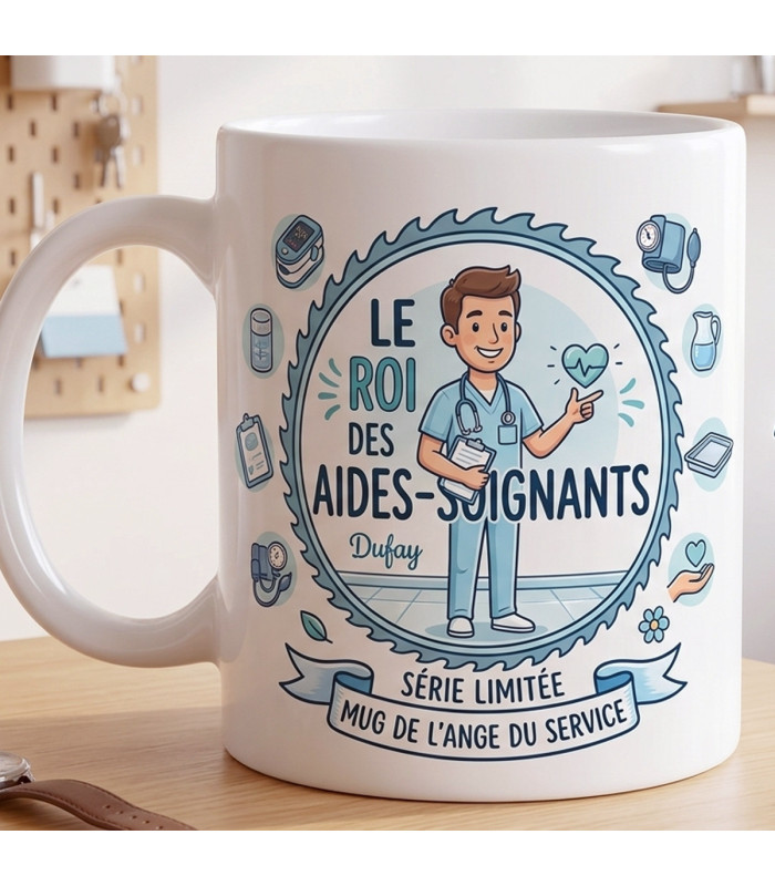 Le Mug du Roi des Aide-Soignants - Personnalisable