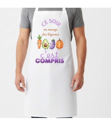tablier on mange des légumes