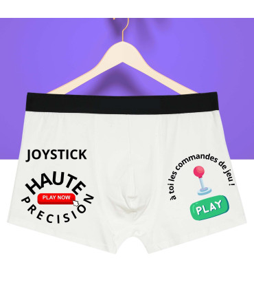 boxer blanc gamer joystick