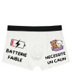 Boxer Homme Blanc "Batterie Faible - Nécessite un Câlin"