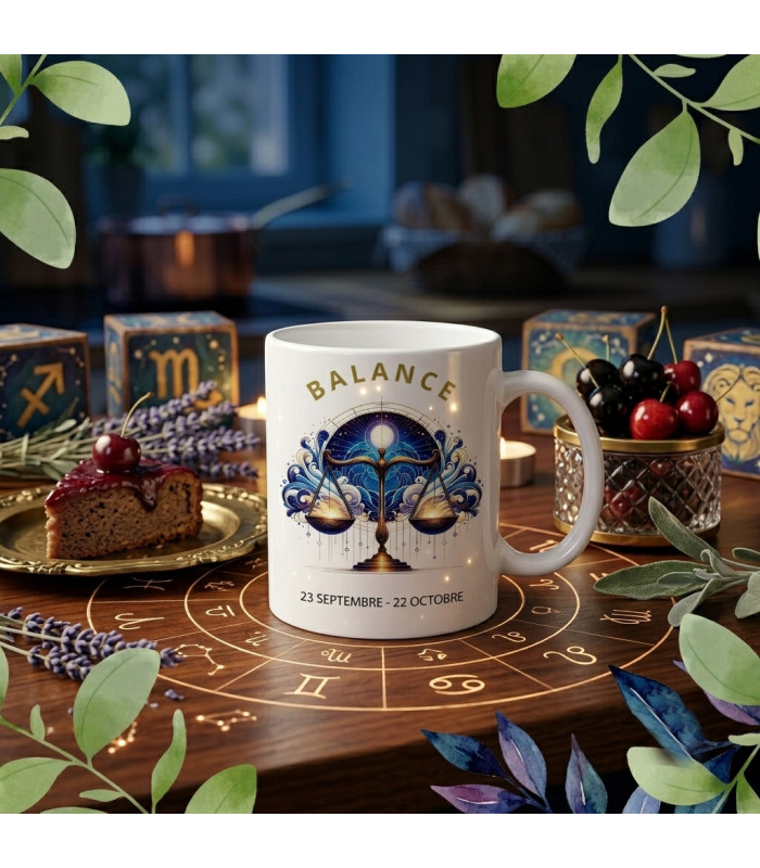 Mug signe de la balance personnalisé