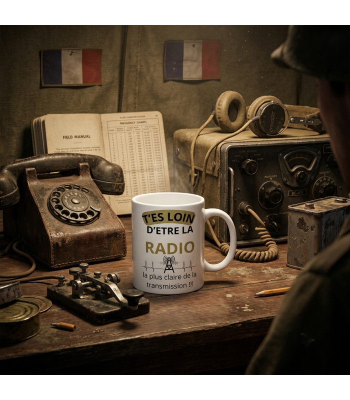 Mug Personnalisé Humour WW2 "Radio la Plus Claire" - Photo Unité