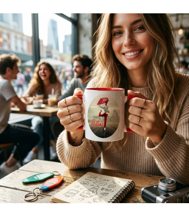 mug personnalisé intérieur rouge