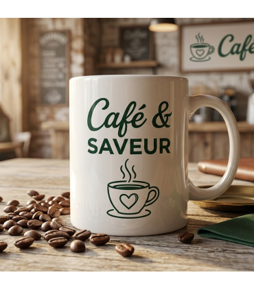 mug blanc imprimé photo et texte