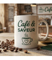 Mug blanc imprimé avec photo et texte