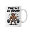 Mug CrossFit "Je peux pas, j'ai CrossFit" - Illustration Taureau Musclé