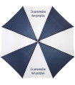 Parapluie Bleu & Blanc Personnalisable – Diamètre 102 cm (Impression 2 ou 4 pans)