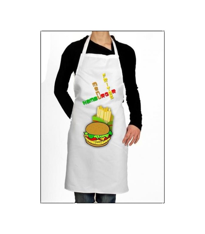 Tablier de cuisine frites et hamburger