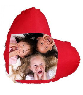 Coussin coeur personnalisé avec une photo