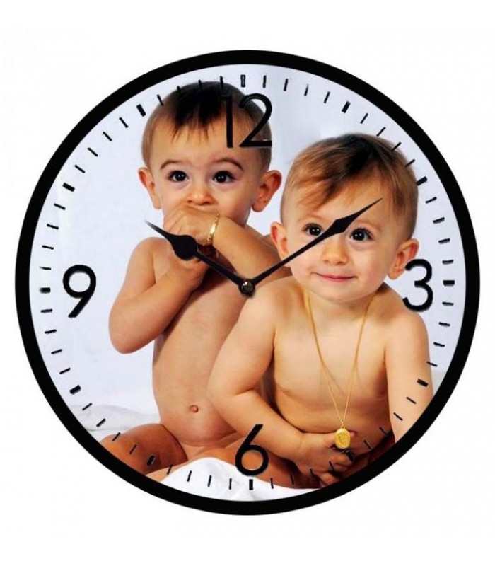 Horloge photo ronde verre