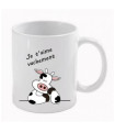 Mug Tendre et Humoristique "Je t'aime Vachement" - Motif Vache