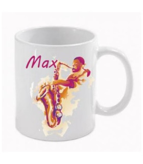 Mug original avec un saxophone personnalisé