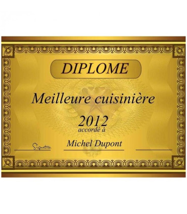 Diplome personnalisé avec texte