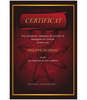 Diplome personnalisé avec impression de texte