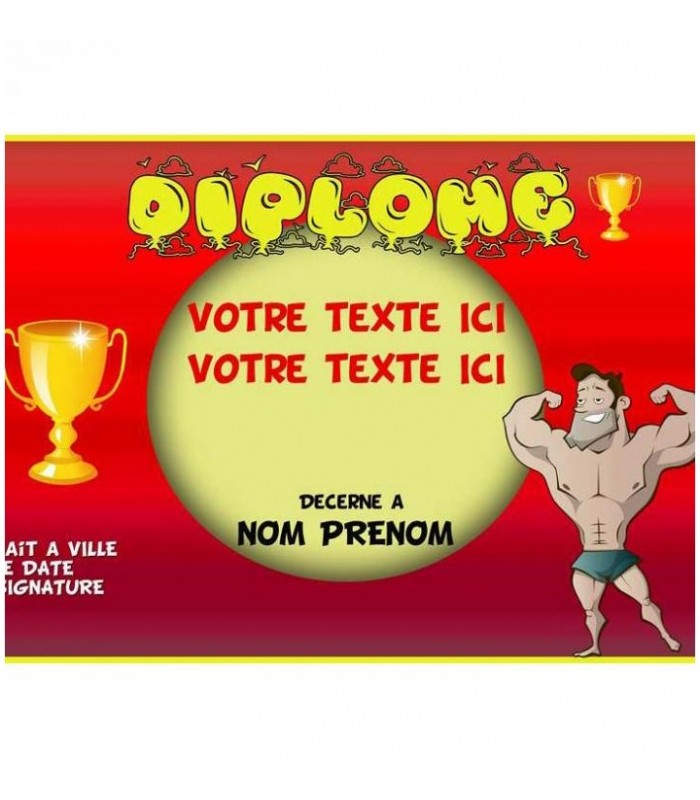 diplome personnalise rigolo homme