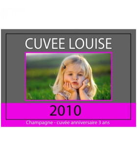 Photo et texte sur étiquette de champagne personnalisée