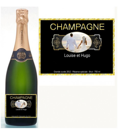 Etiquette champagne personnalisée avec photo