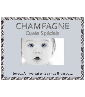 Etiquette personnalisée pour bouteille de vin ou de champagne