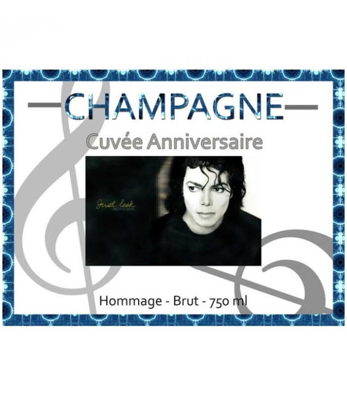 Etiquette champagne motif musique