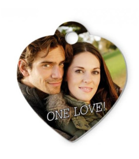 Pendentif aluminium en forme de coeur avec photo