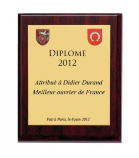 Diplôme original dans cadre en bois
