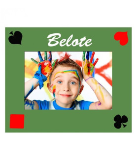 Photo et texte sur un tapis de belote, jouer avec un tapis personnalisé