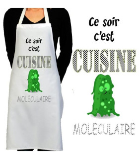 Tablier de cuisine parlant de cuisine moléculaire