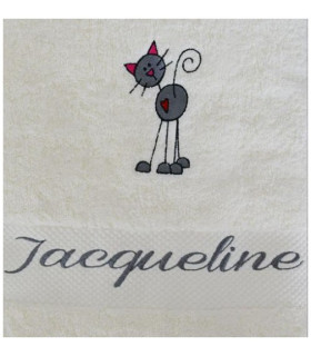 Serviette de bain brodée