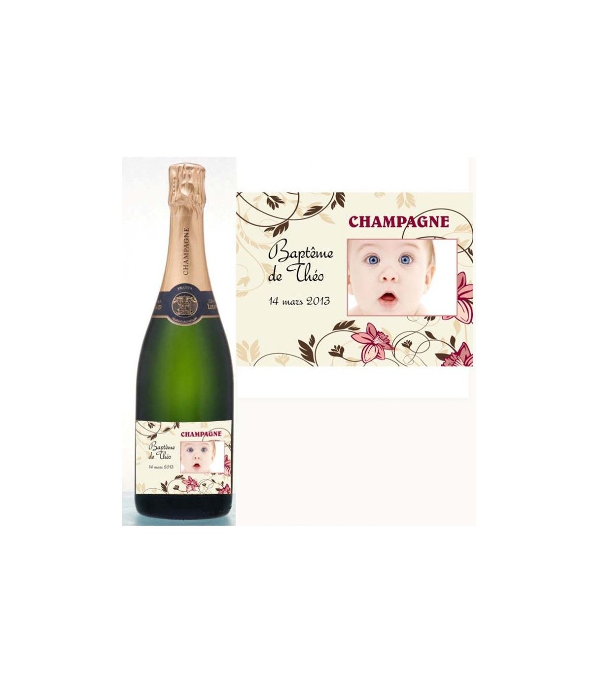 Etiquettes pour bouteille de champagne ou de vin personnalis