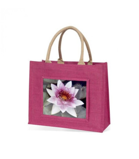 sac en jute rose avec photo