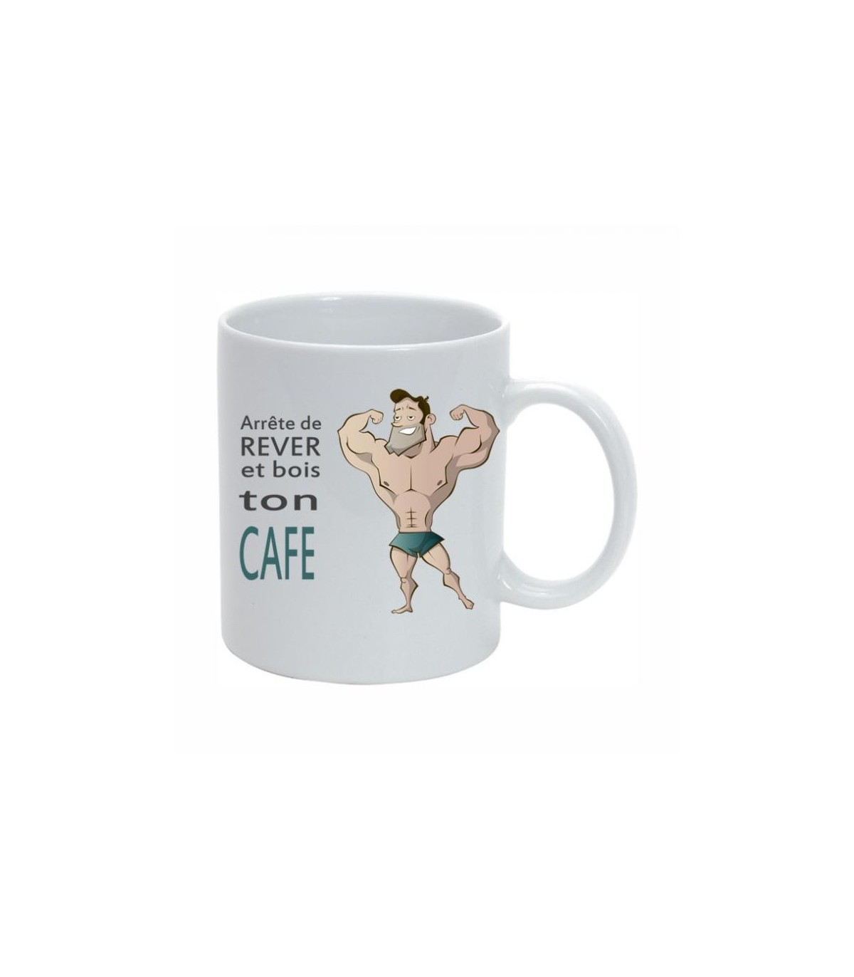 Un mug rigolo pour boire un café, message pour rire sur un m