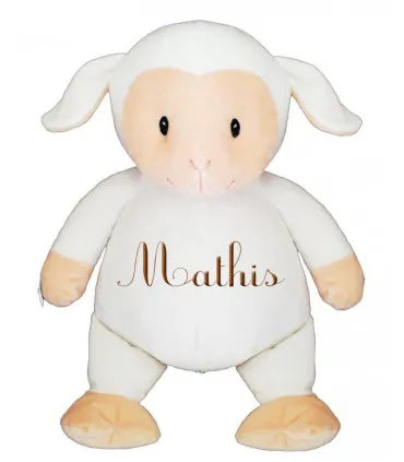 peluche brodée prénom mouton