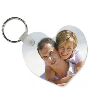 Porte clé photo en forme de coeur